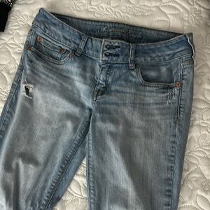 American Eagle Outfitters Blue Flare Wide Leg Jeans